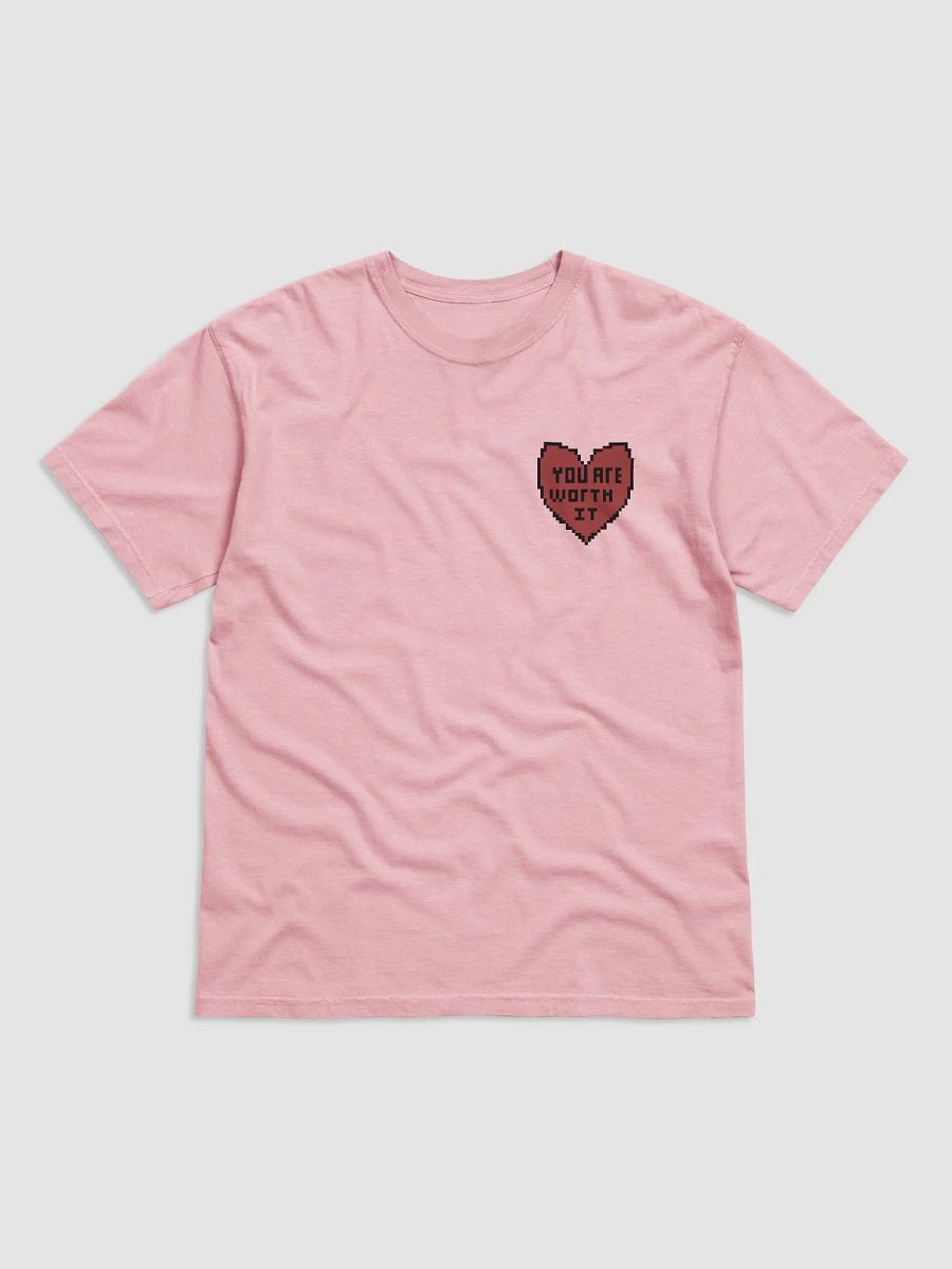 You are worth it pixel heart Heavyweight T-Shirt product image (1)