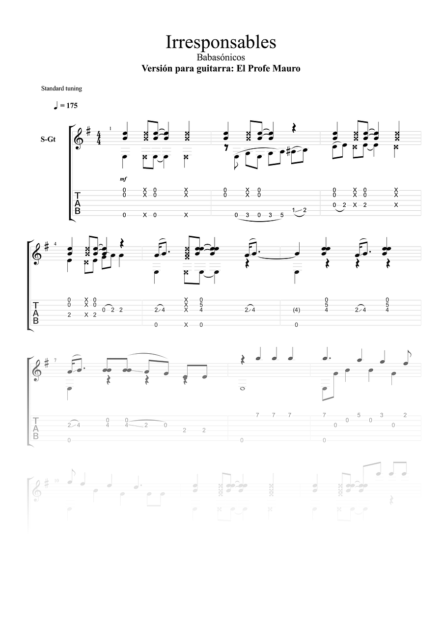 Irresponsables - Partitura + Tabs product image (1)