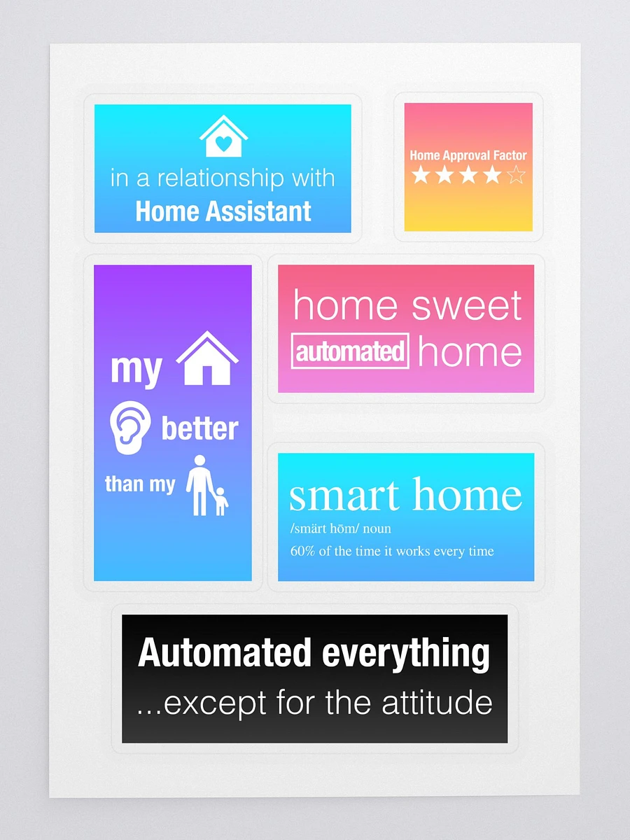 Smart Home Technicolor Sticker Sheet with Background product image (3)