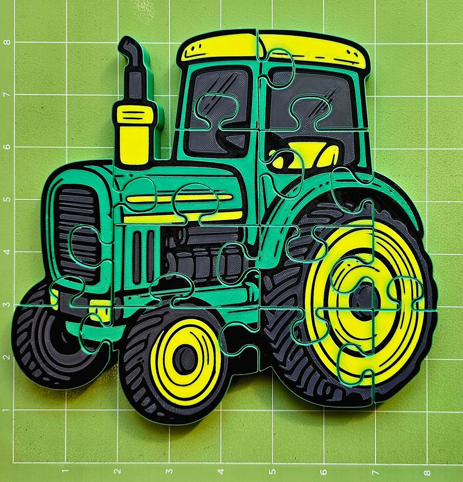 Tractor 3D Printed Jigsaw Puzzle – Perfect for Little Builders! product image (4)