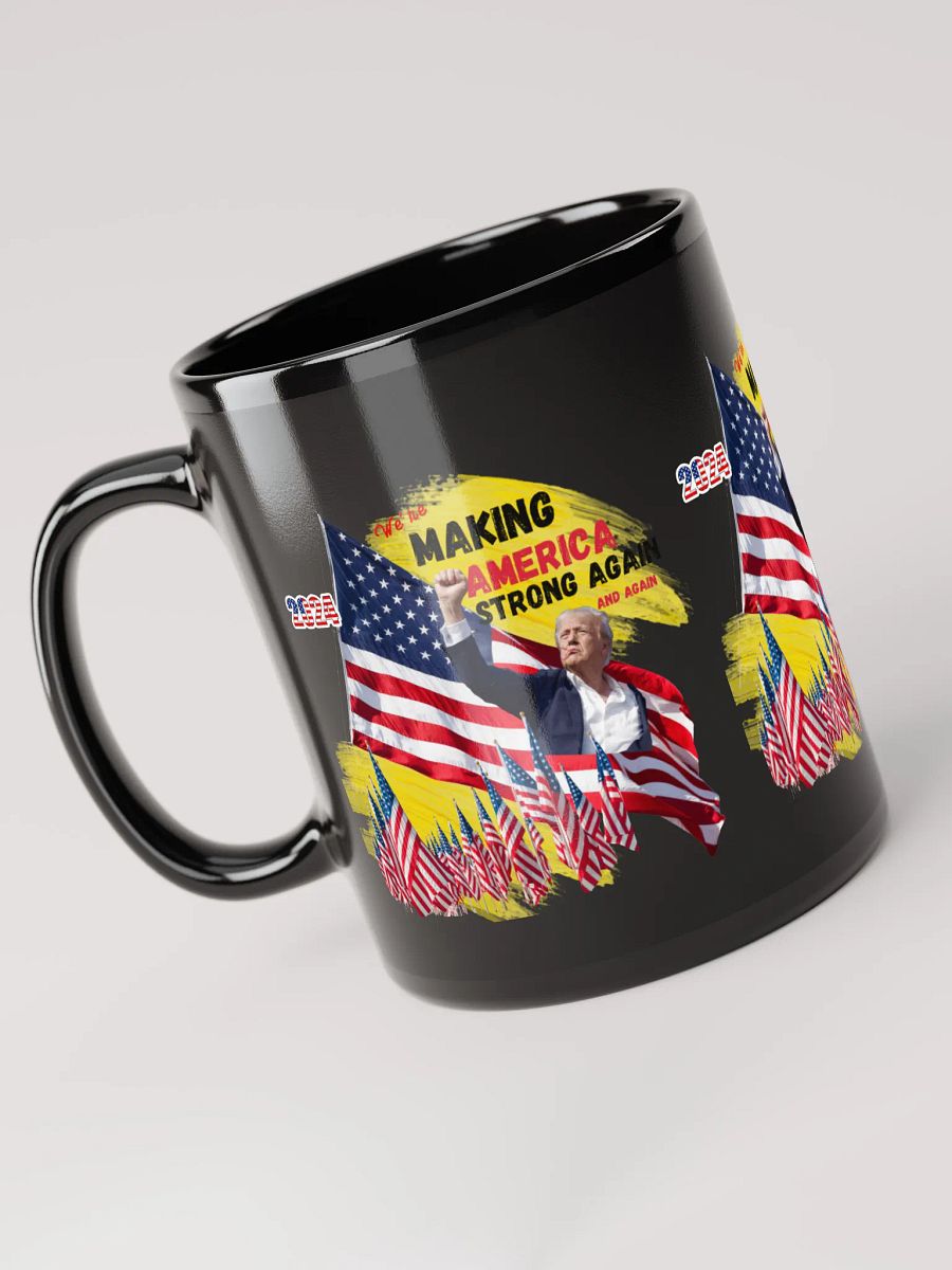 Black Mug Make America Strong Again for Dads and office staff product image (5)