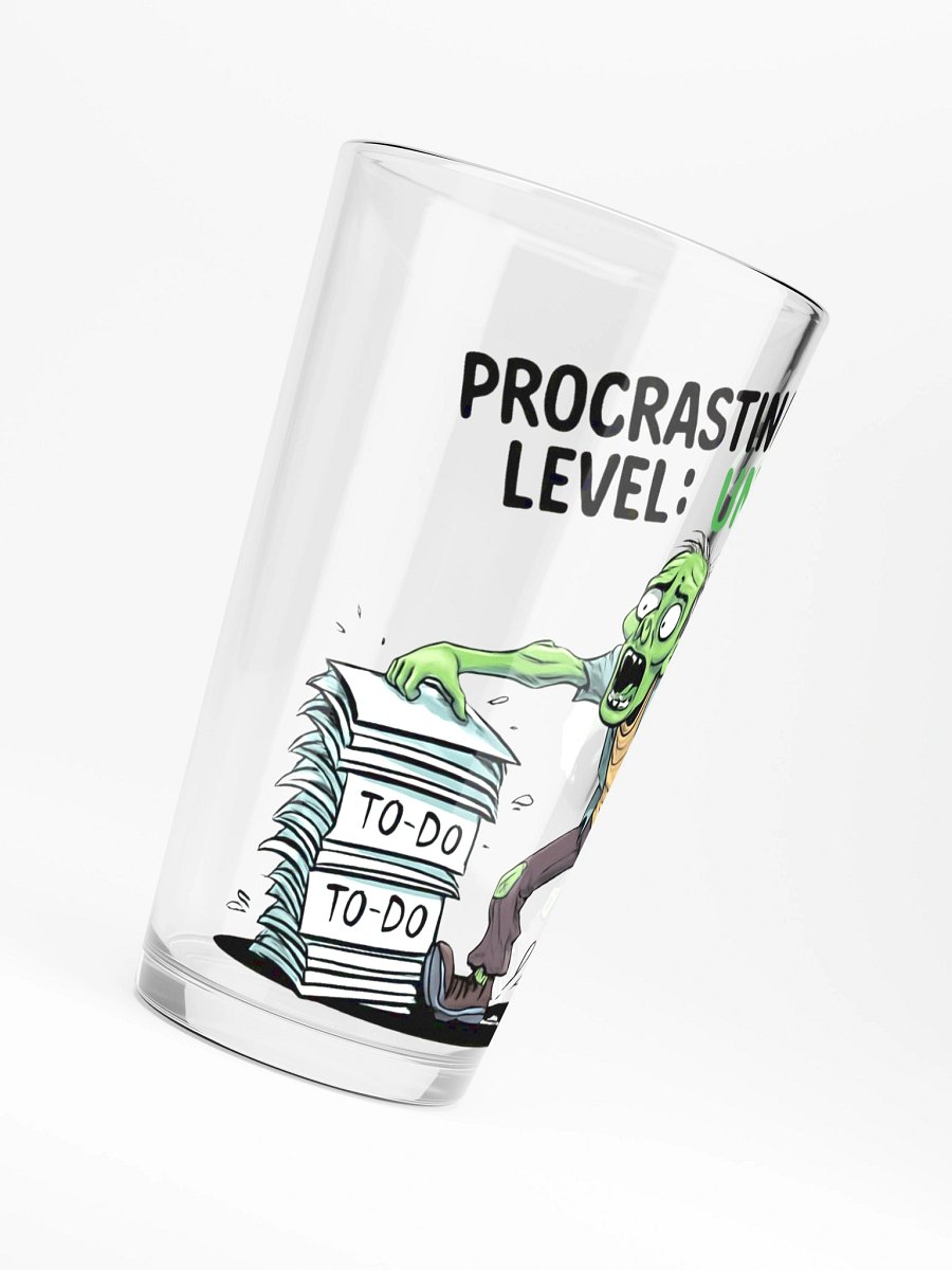 Halloween Procrastination Level: Undead Zombie Pint Glass – Funny To-Do List Graphic Pint Glass for Chronic Procrastinators product image (6)