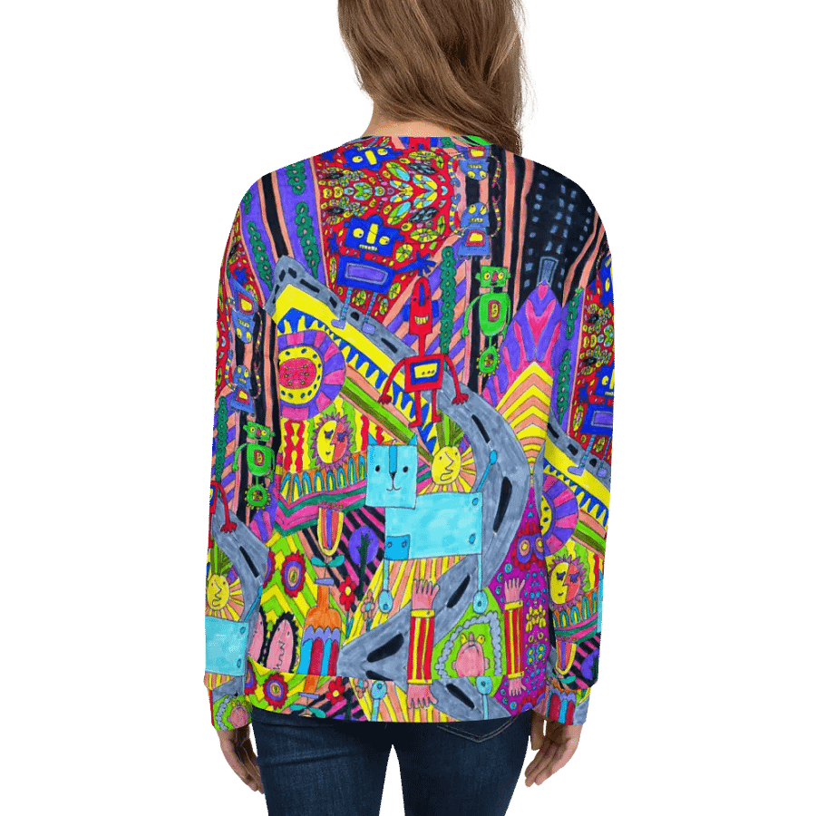 Abstract Colourful Doodle Robots Unisex Sweatshirt product image (10)