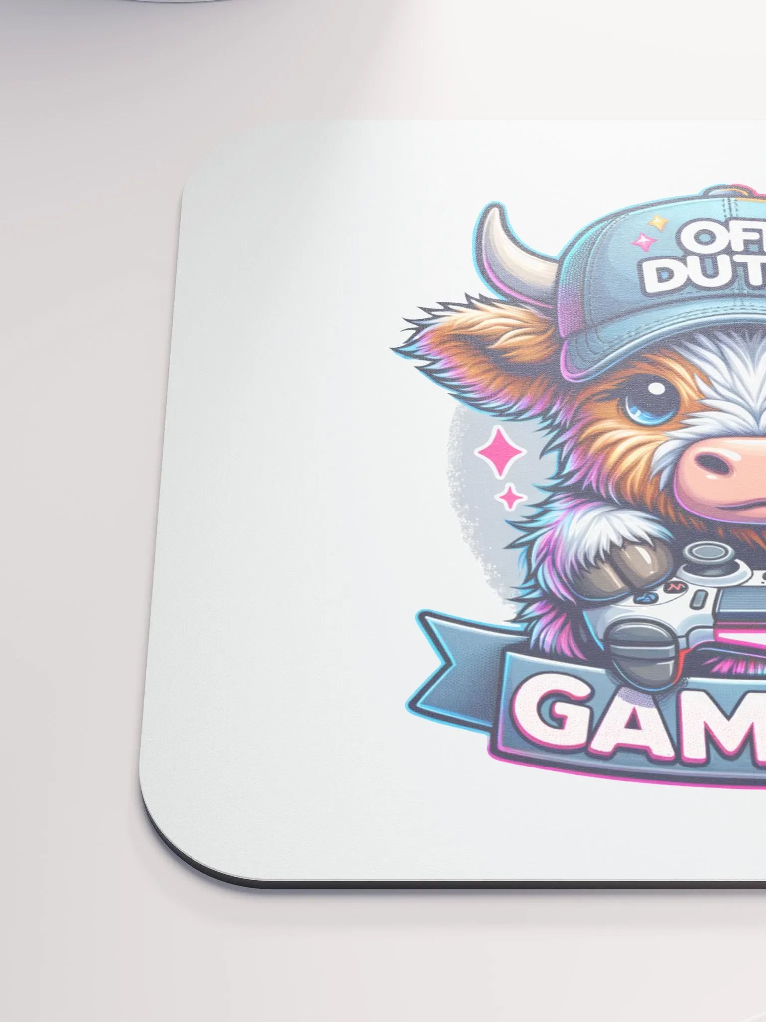 Game On Off Duty Highland Cow Mouse Pad product image (6)