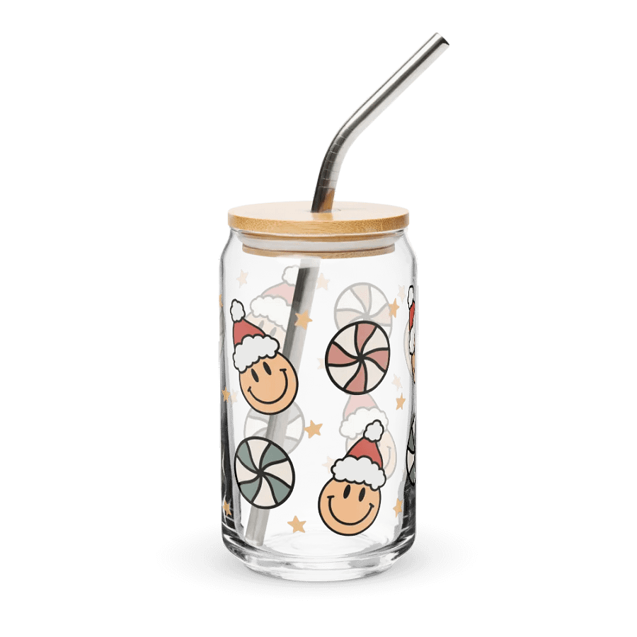 Groovy Smiley Face Santa Can-Shaped Glass (16oz) product image (1)