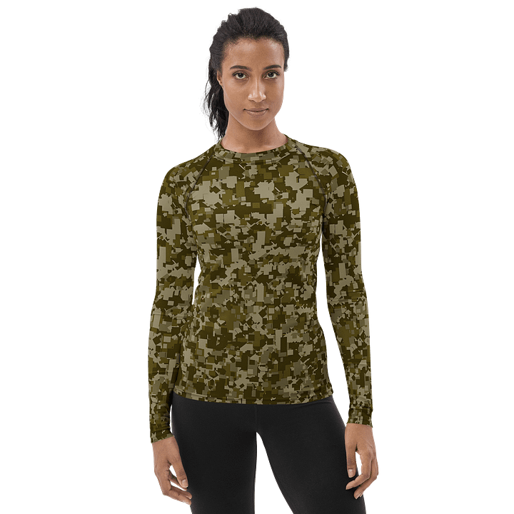 Pixelated Forest All-Over Women's Rash Guard product image (1)