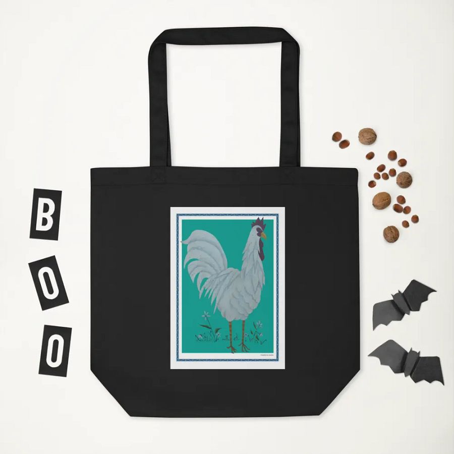Eco Friendly Tote Bag with Chicken and Green Background product image (10)