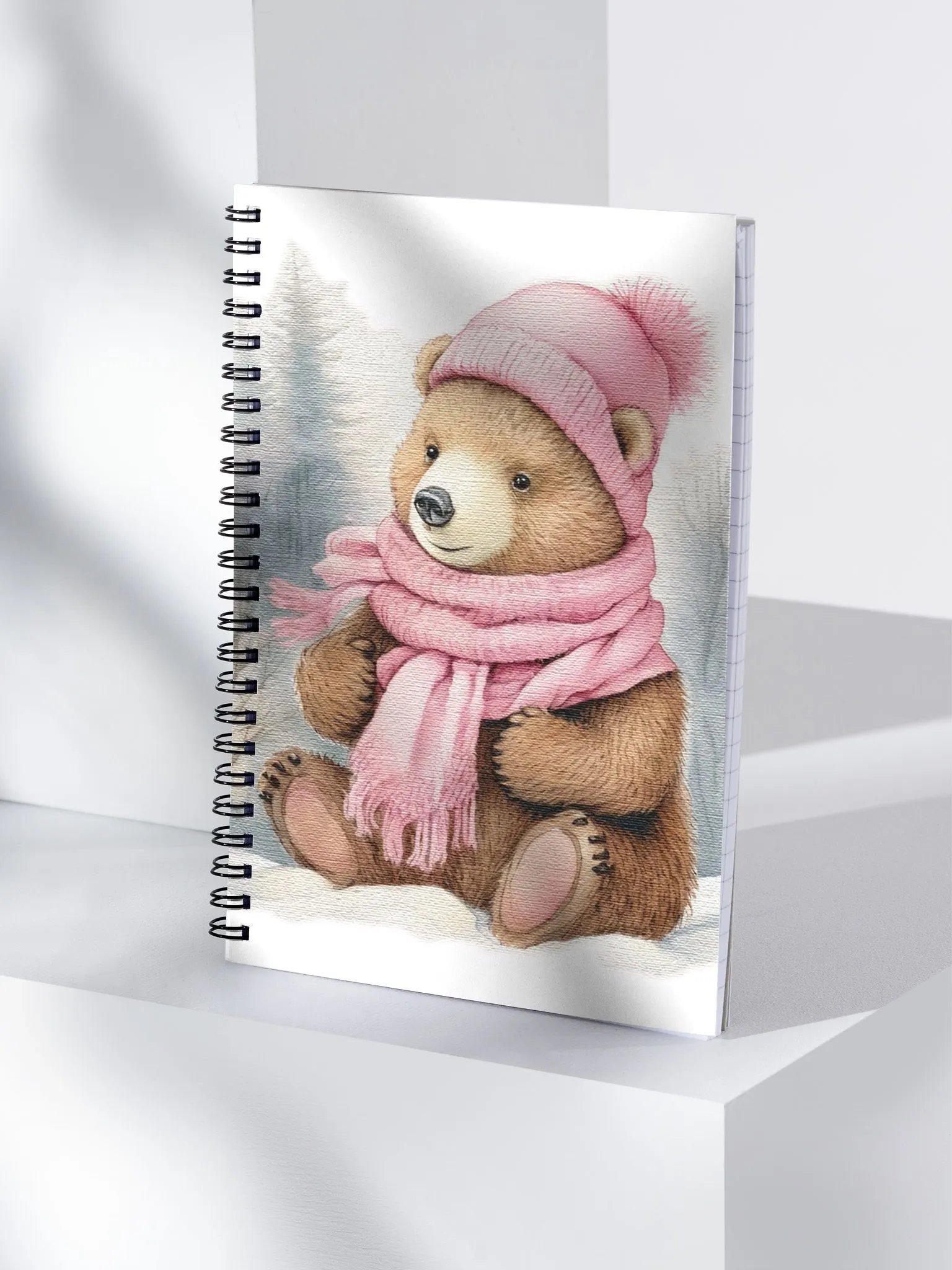 Adorable cute bear wearing a pink hat and scarf product image (4)