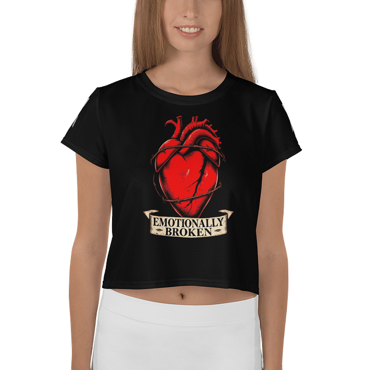 Emotionally Broken Crop Graphic Tee product image (1)