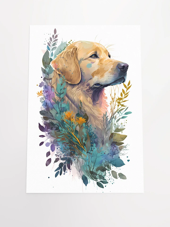 Dog with Spring Summer Flowers Matte Poster product image (3)