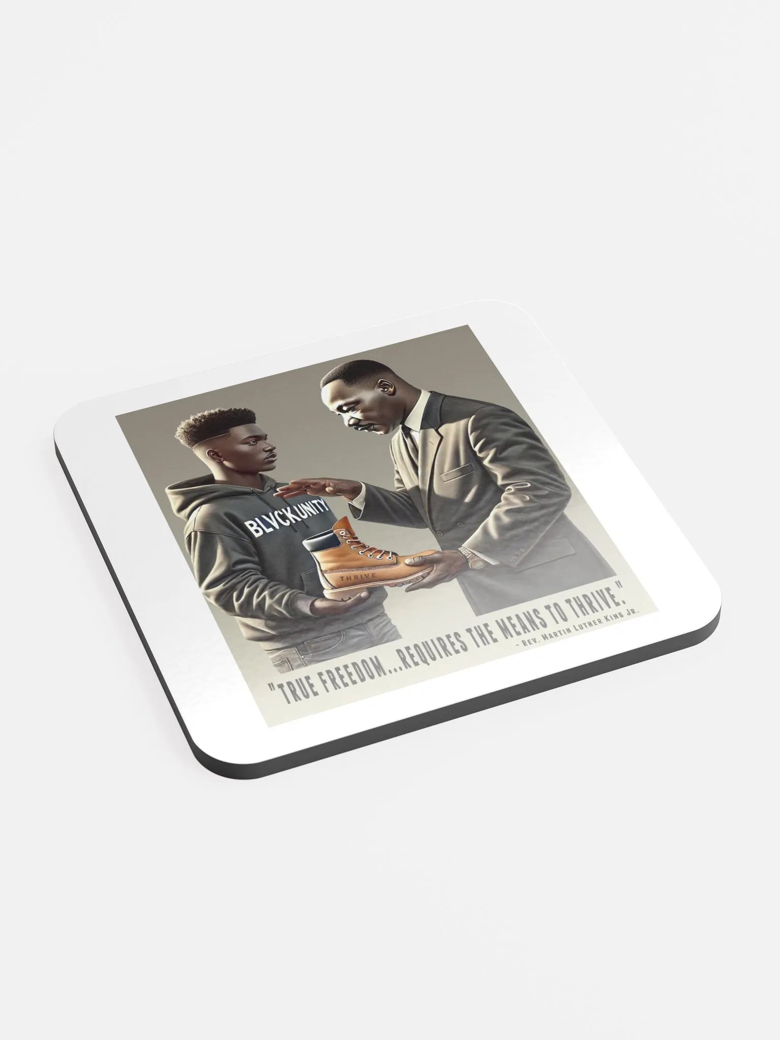 BLVCKUNITY. "True Freedom" Cork Coasters – Protect Your Surface, Inspire Your Space product image (2)