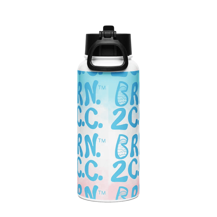 BRN.2C.C.™ | Blue Logo Repeat | Stainless Steel Water Bottle | Iconic Pink, White & Blue product image (2)