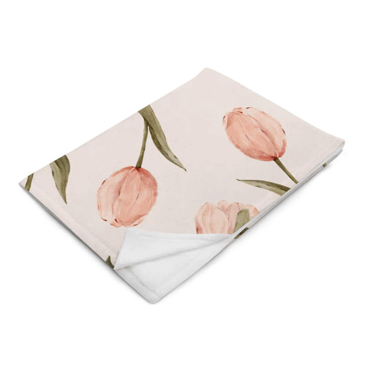 Velvet blanket with pink tulips product image (14)