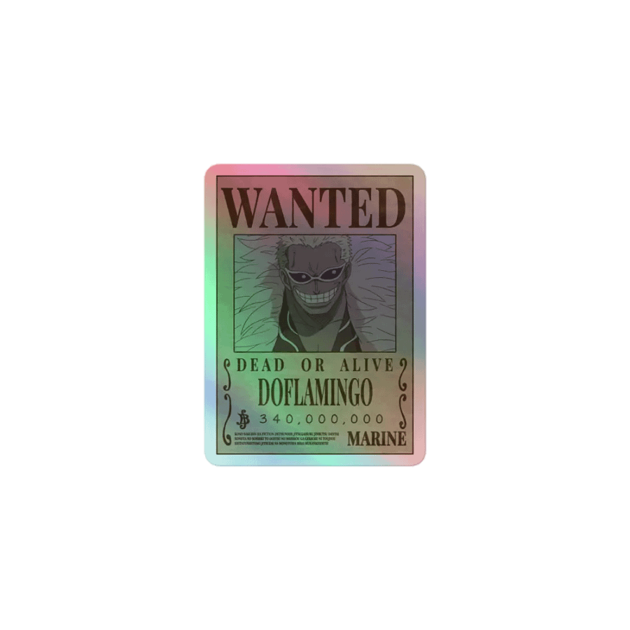 Doflamingo Wanted Poster Holographic Sticker Set product image (6)