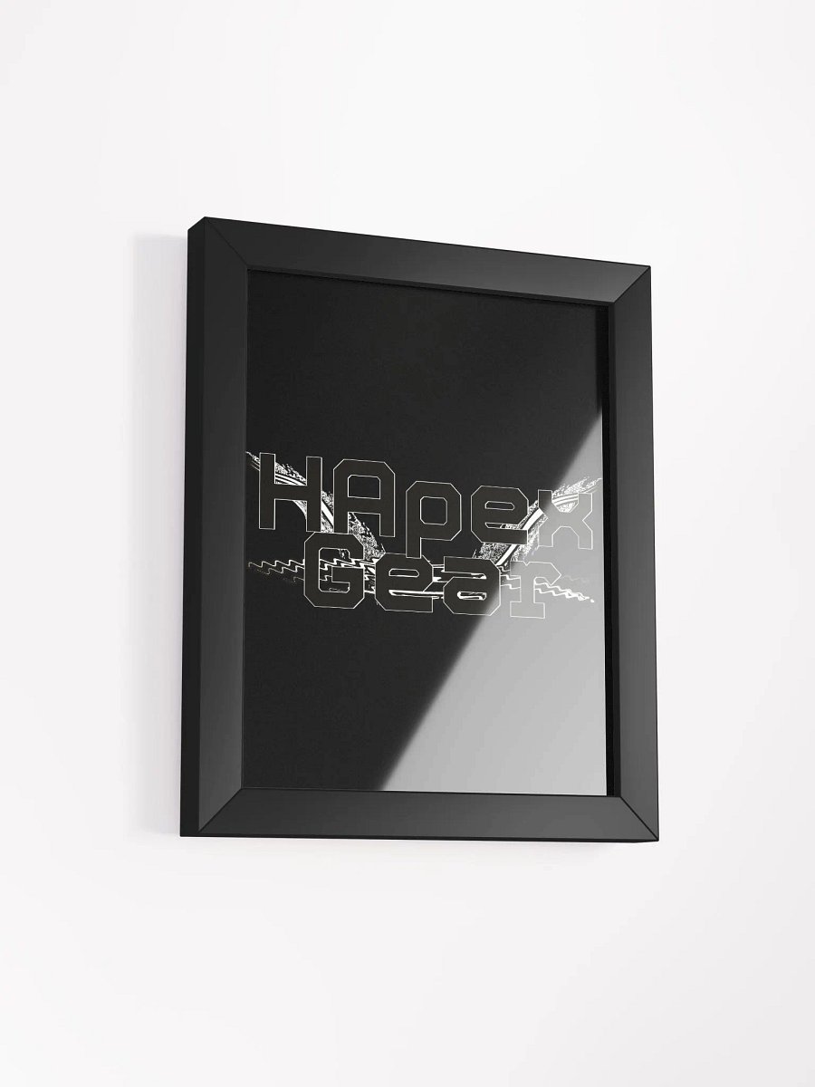 Framed - Black - High-Quality Matte Poster - Black HApex Gear White Logo product image (2)