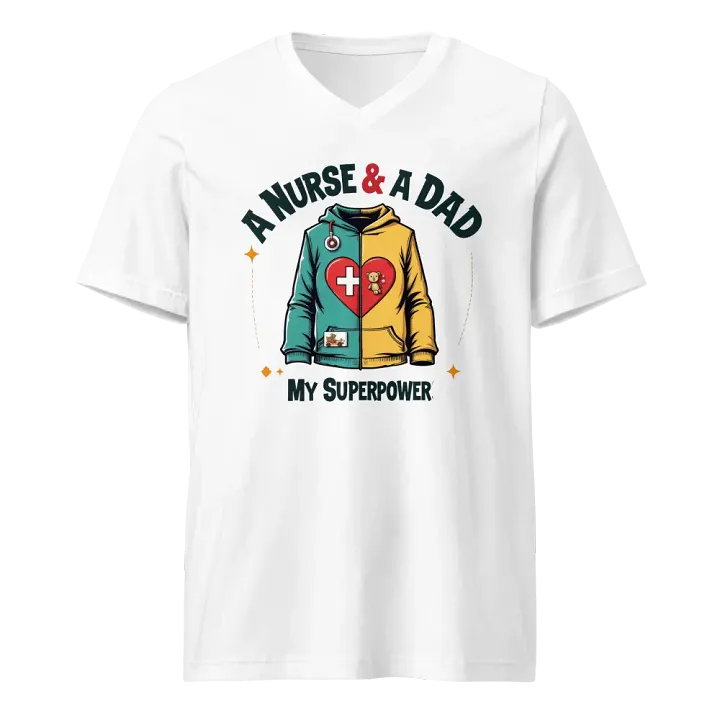 My Superpower Nurse & Dad V-Neck Tee product image (1)