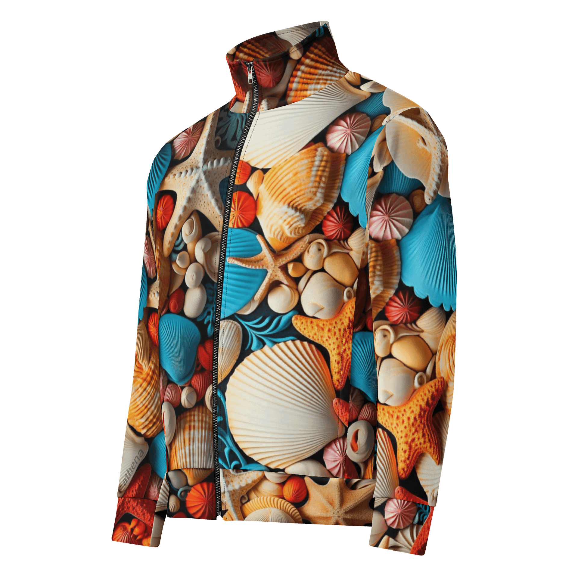 Sea-Inspired Shell and Starfish Print Unisex Track Jacket product image (1)