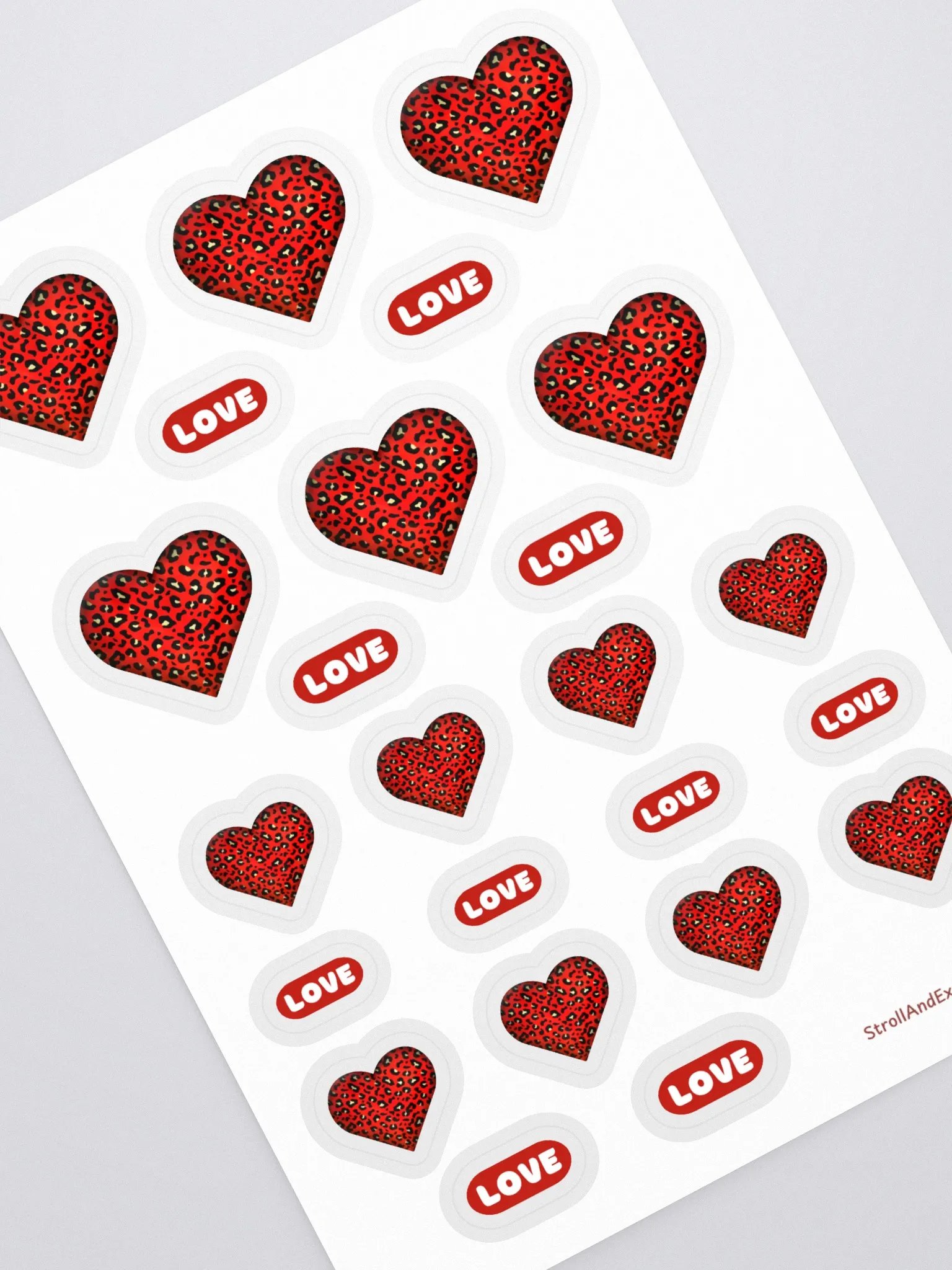 Leopard Skin Red Heart - Sticker Sheet product image (3)