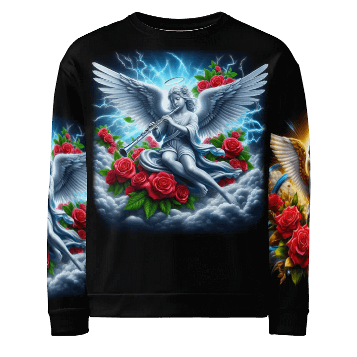 Angels making Music with a Clarinet - All-Over Unisex Sweatshirt #8 product image (1)