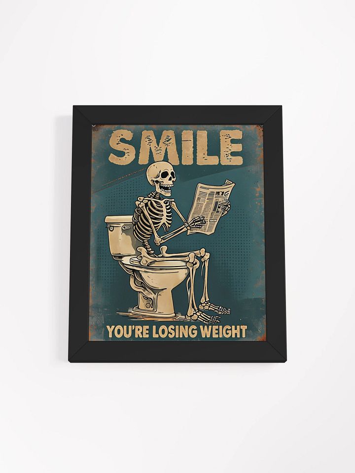 Whimsical Skeleton Toilet Reading Poster product image (2)