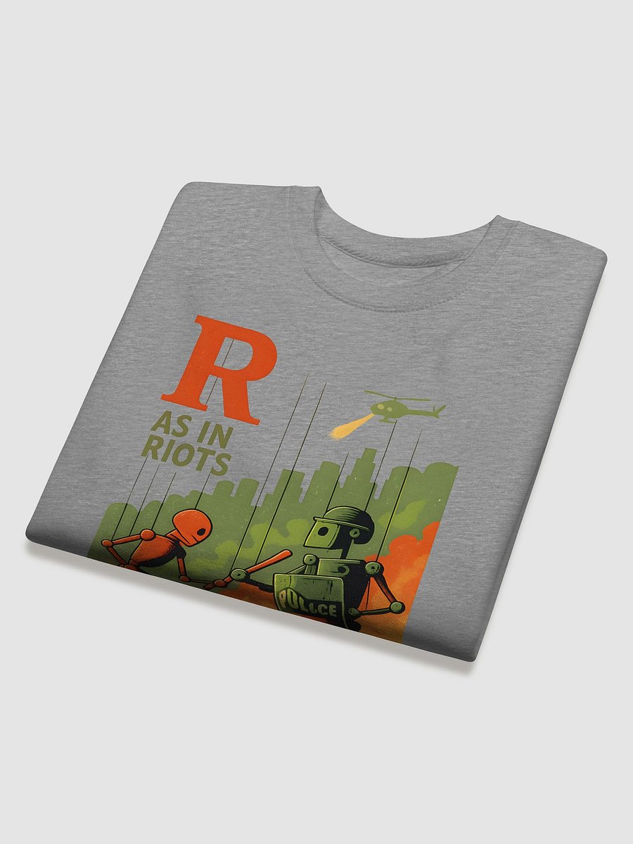 R as in riots cotton premium sweatshirt by dark alphabet product image (4)
