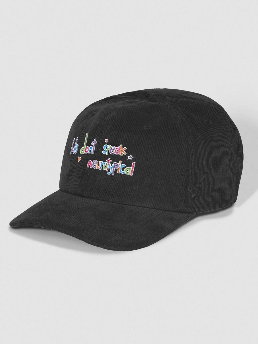 We don't speak neurotypical - black corduroy dad hat product image (2)