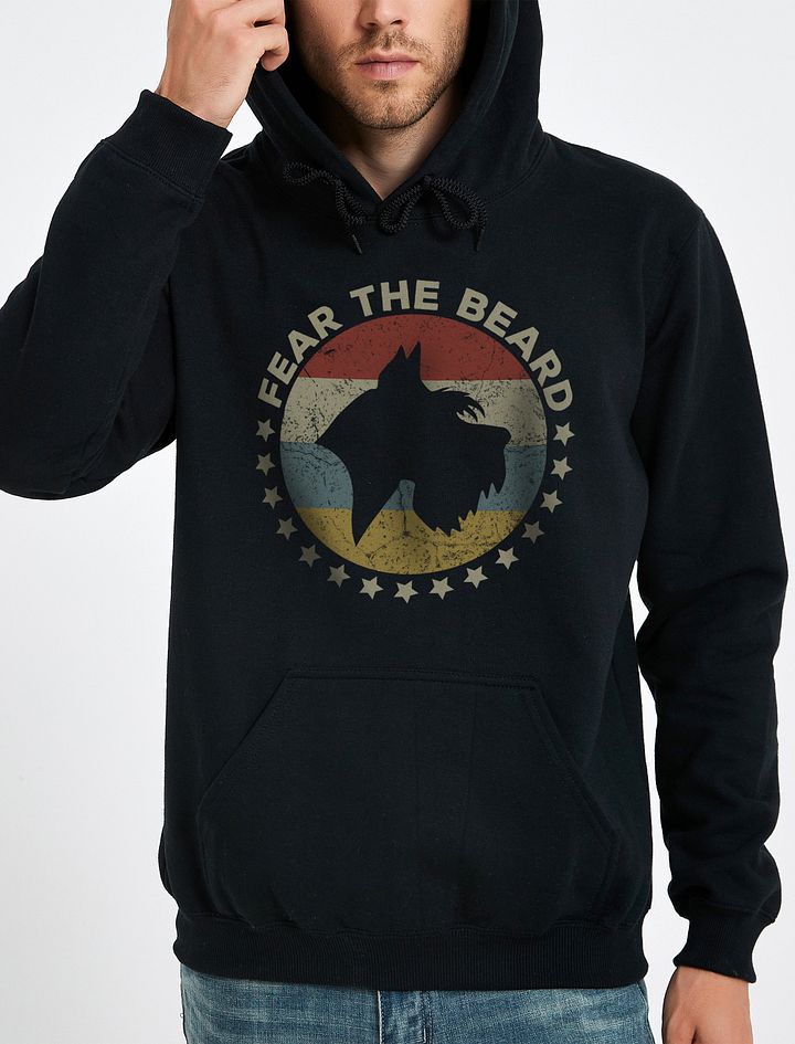 Fear the Beard Hooded Sweatshirt | Retro-Style Hoodie for Schnauzer Dog Owners product image (1)