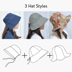 [PDF] 3 Hat Styles making DIY full size download print PDF file product image (1)