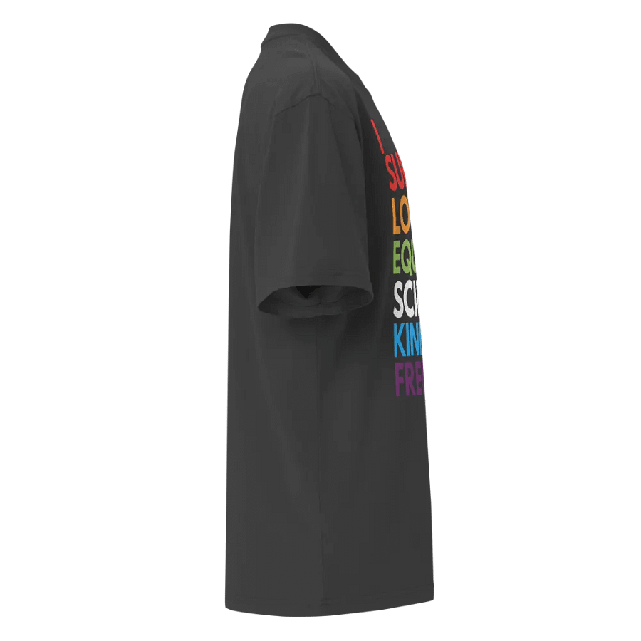 I Support Love, Equality, Science, Kindness, and Freedom Oversized Tee product image (6)