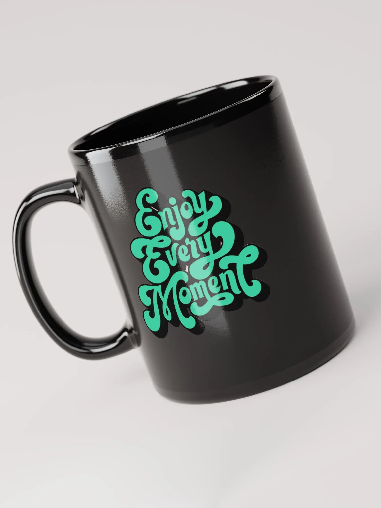 Enjoy Every Moment Black Glossy Mug product image (3)