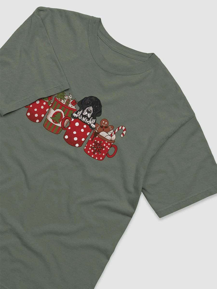 Cute German Shorthaired Pointer(Black Roan) in a Christmas Cup T-Shirt | Funny Christmas Pup in a Cup product image (26)