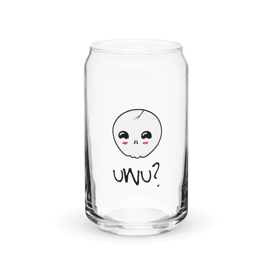 uWu Skull || 16 oz CAN SHAPED GLASS product image (2)