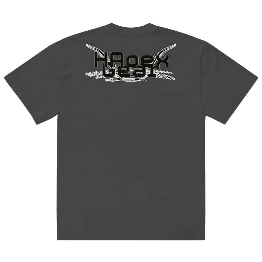 Black HApex Gear Black Logo Premium Oversized Faded T-Shirt product image (2)