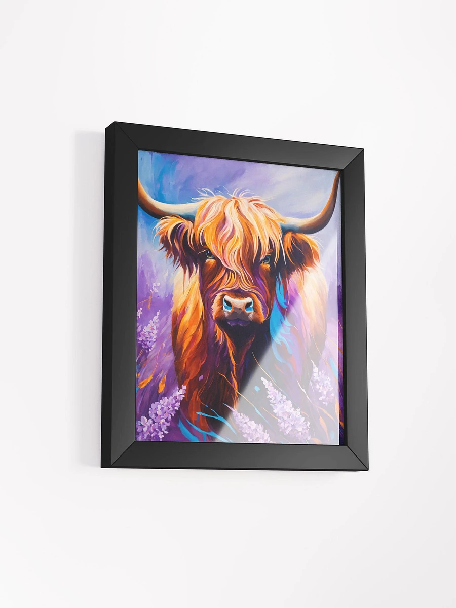 Lavender Field Highland Cow Framed Print product image (3)