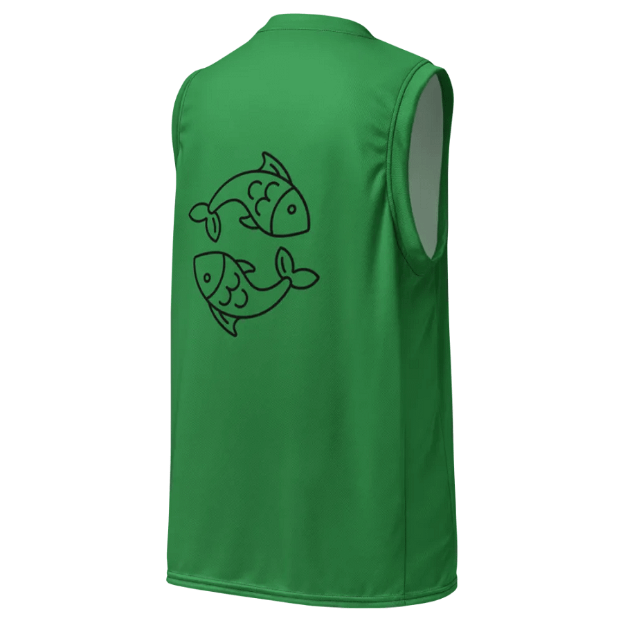 Pisces Symbol Green All-Over Print Basketball Jersey product image (3)
