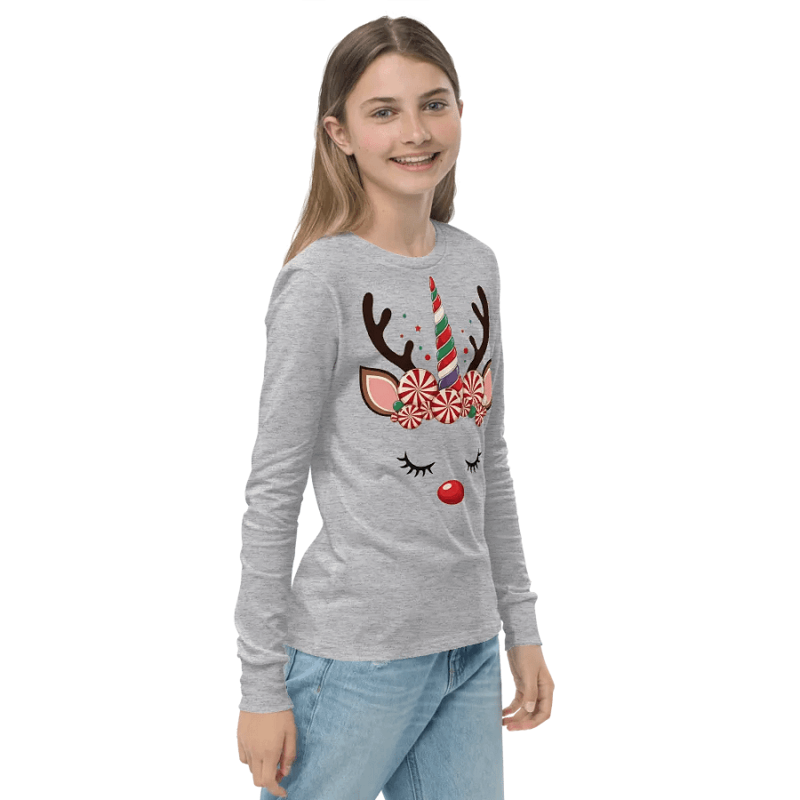 Happy Candy Reindeer Unicorn Holiday Tee product image (4)