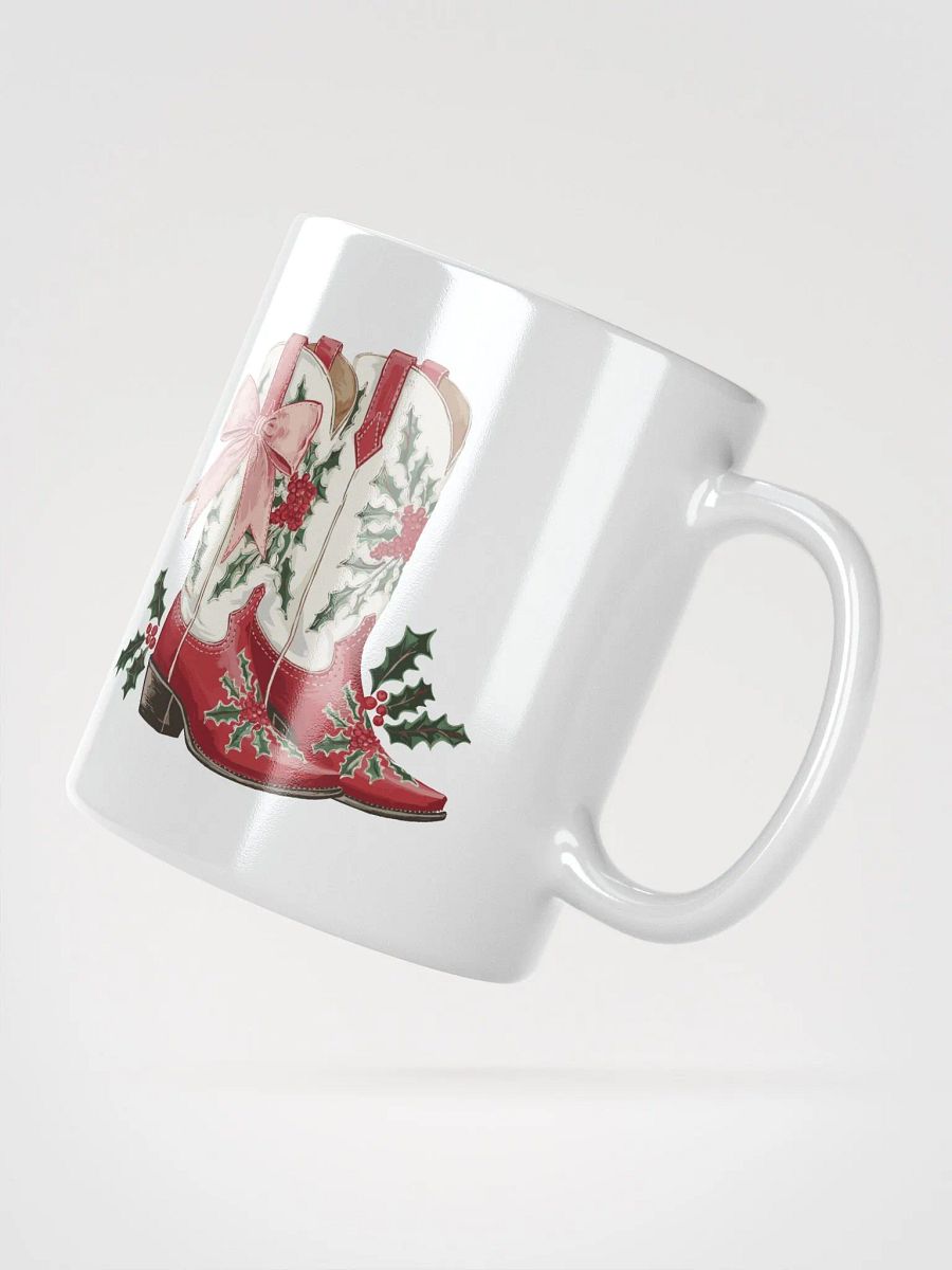 Festive Cowgirl Boots White Glossy Mug product image (3)