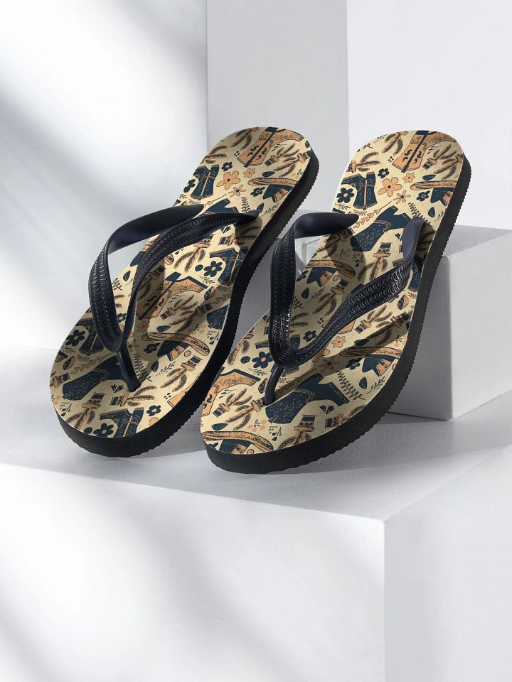 Western Boho Cactus and Boots Flip Flops product image (1)