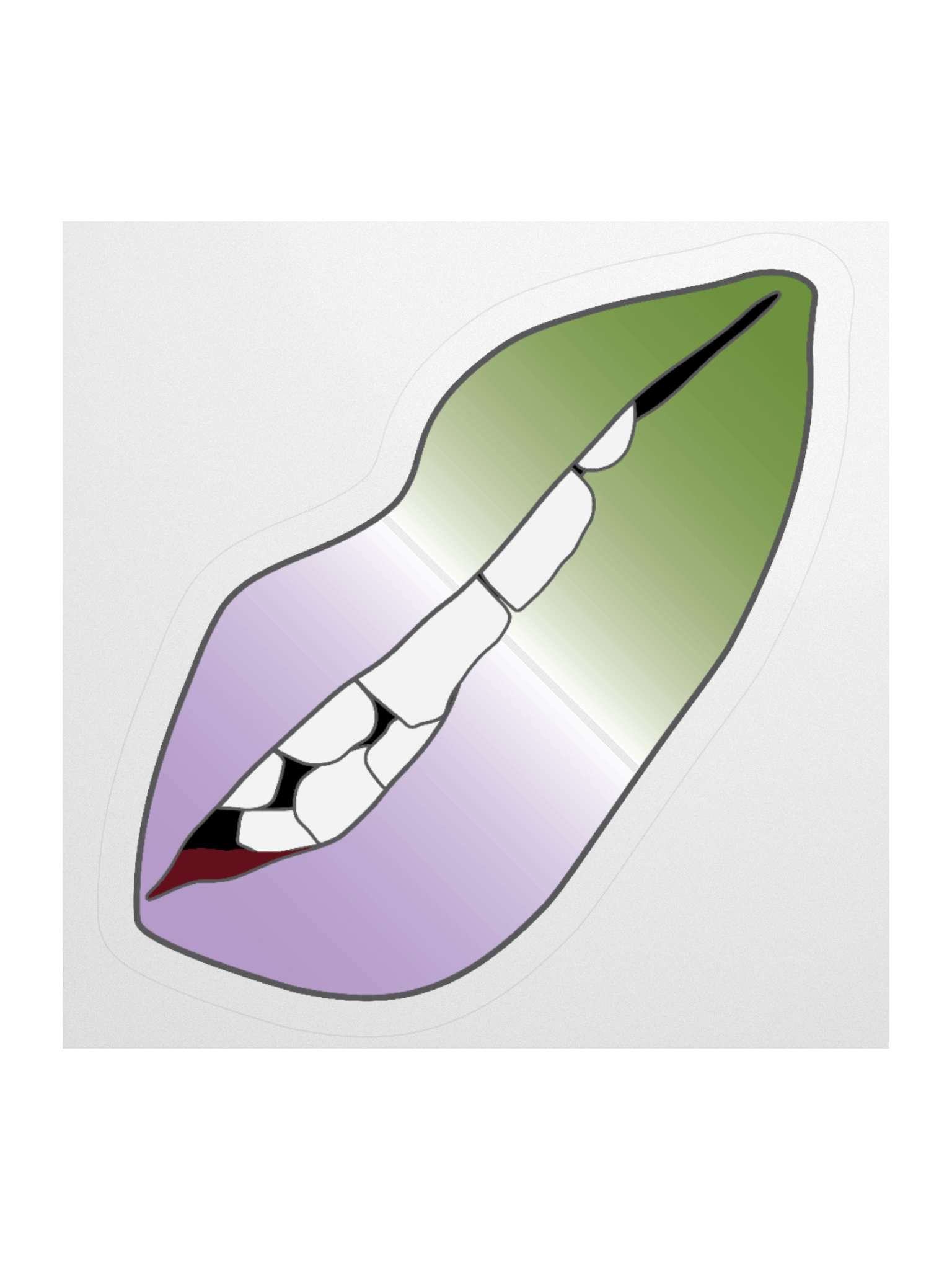 Genderqueer Pride Gradient Biting Lips Sticker product image (2)