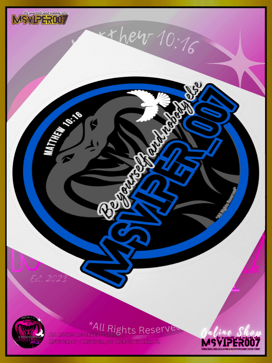 Sticker - "MsViper_007™ Brand Classic" [blue/blk emblem] Support&Sport Kiss cut Stickers By Anna H. product image (3)