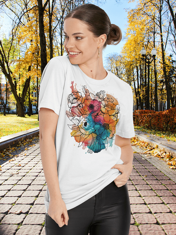 Vibrant Floral Graphic And Watercolour T-Shirt product image (1)