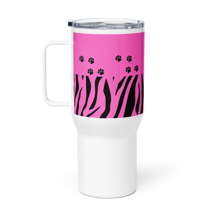 Zebra Stripes & Paw Prints Travel Mug product image (1)