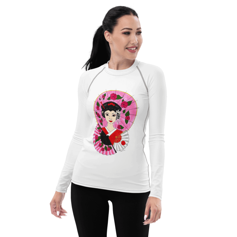 Japanese Geisha (art by Dina R.) - Women's Rash Guard product image (1)