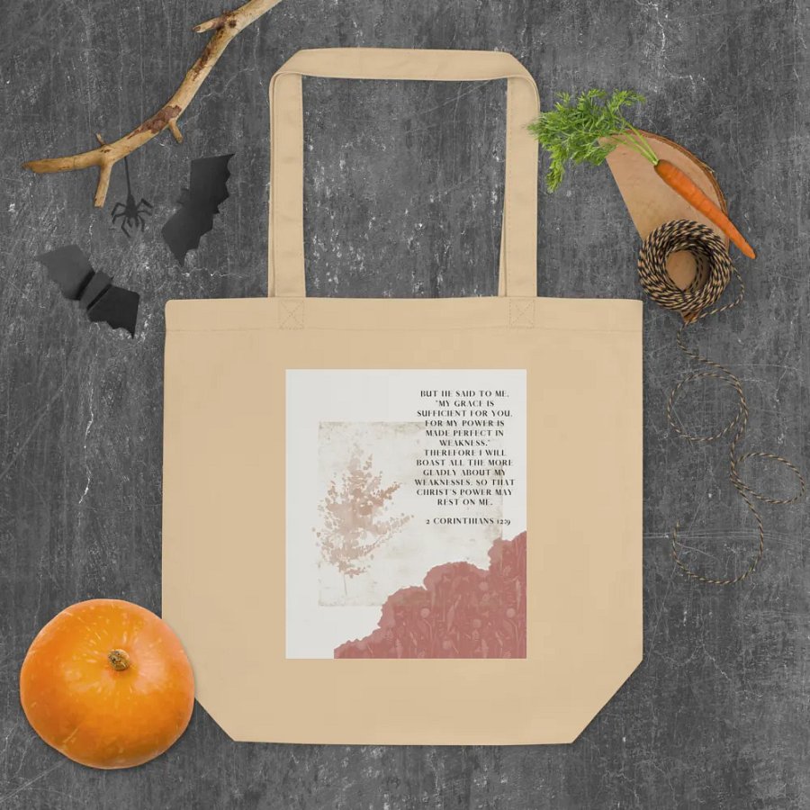 2 corinthians 12:9 tote bag product image (5)