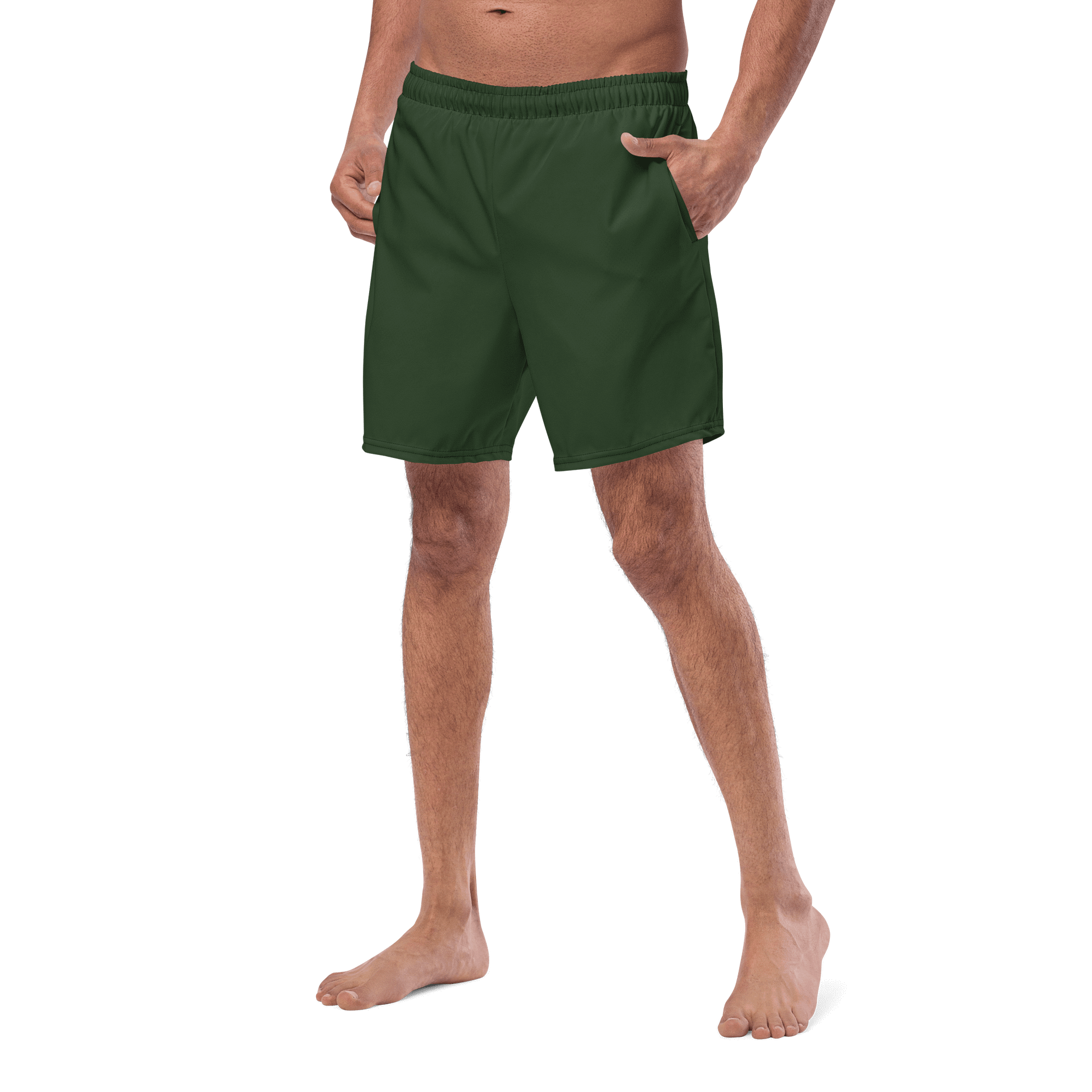 Colorado Pine Green Solid Color Men's Swim Trunks product image (4)