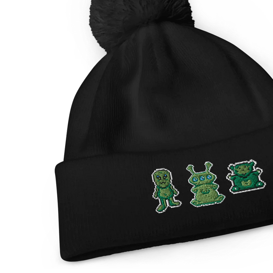 Pixel Aliens pompom beanie product image (2)
