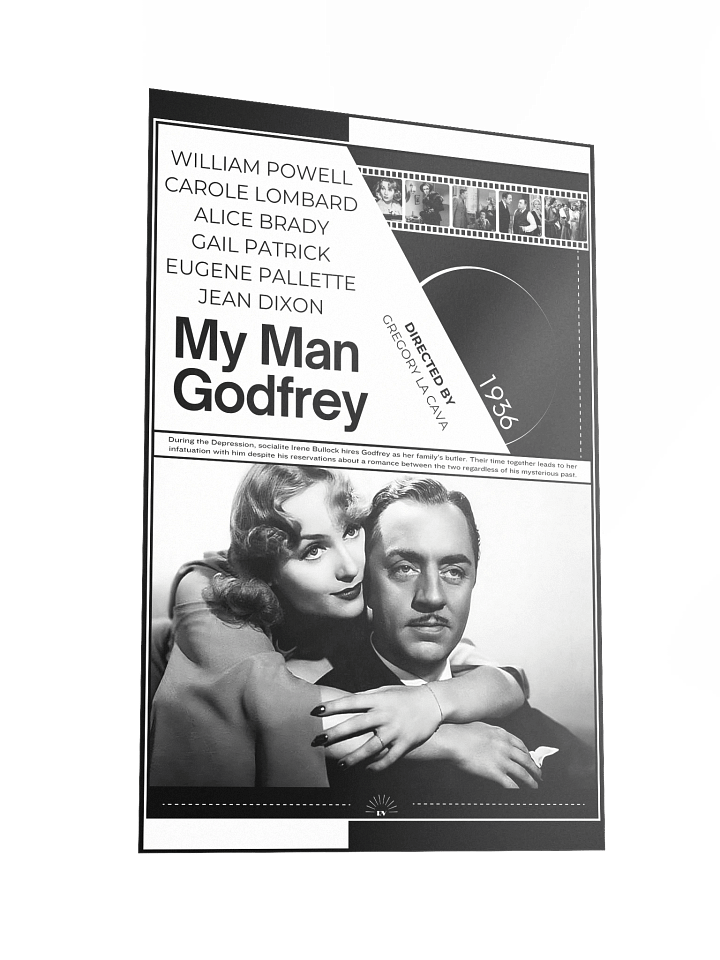 My Man Godfrey with Carole Lombard and William Powell 1936 | Movie Poster | 12x18 Wall Art product image (2)