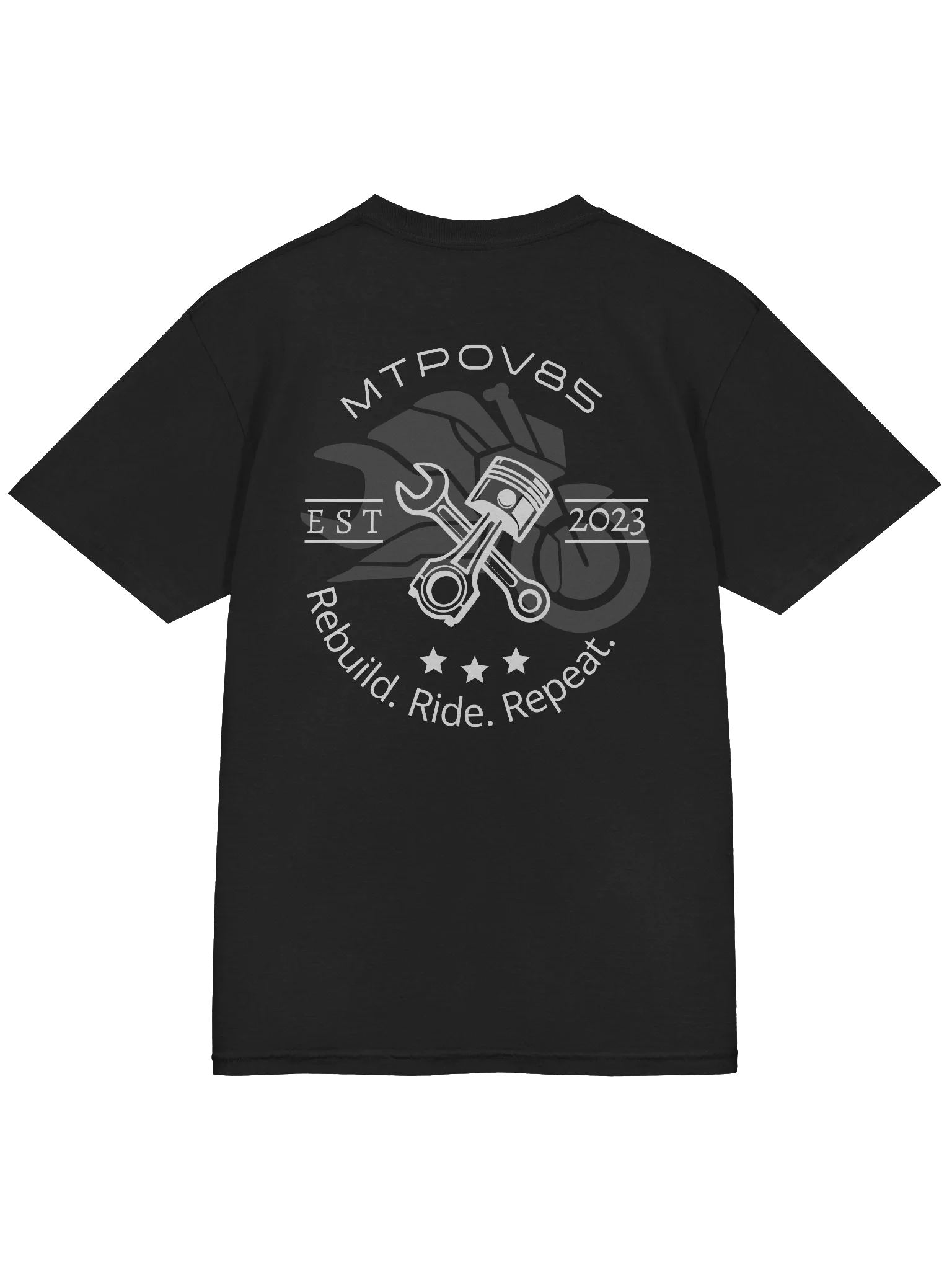 Rebuild. Ride. Repeat. Style 2, Black T-Shirt product image (4)