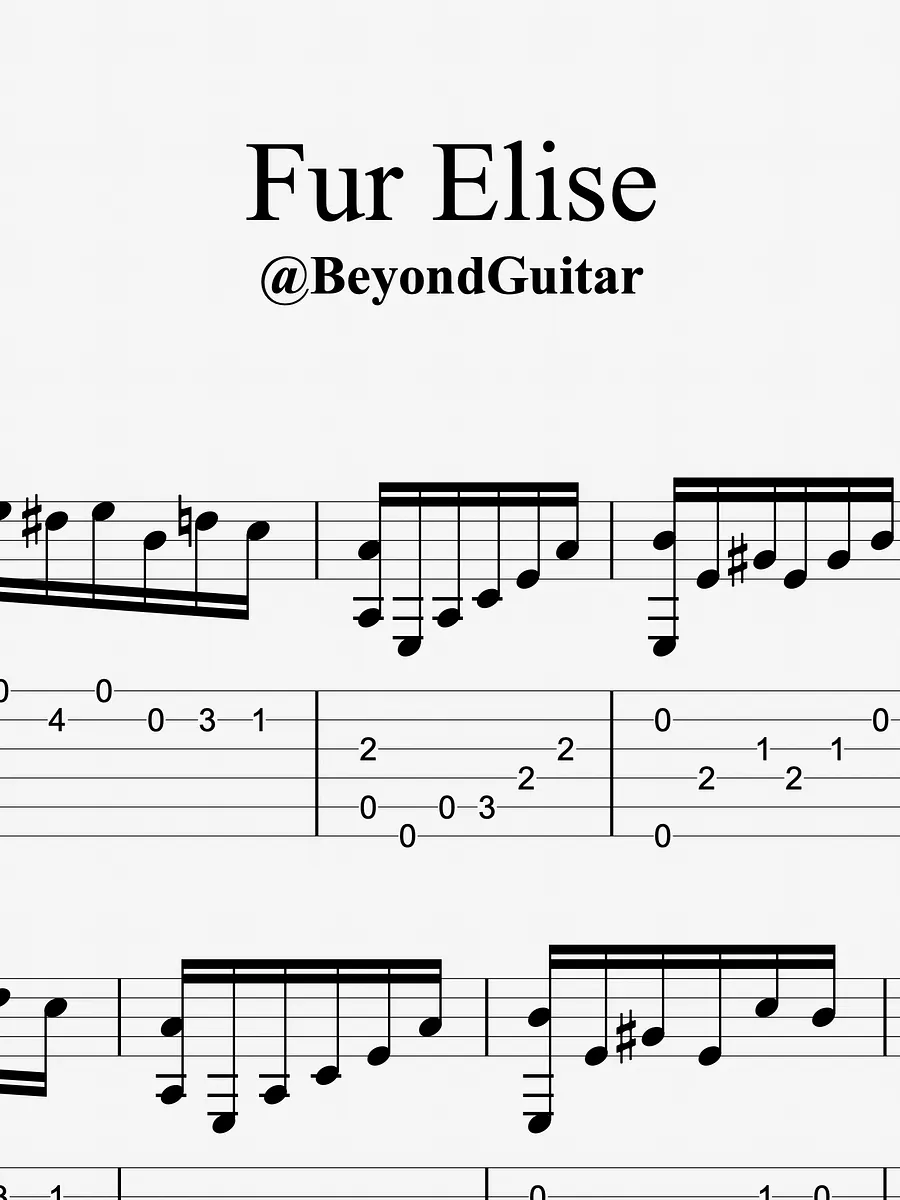 Fur Elise Guitar Tab product image (1)