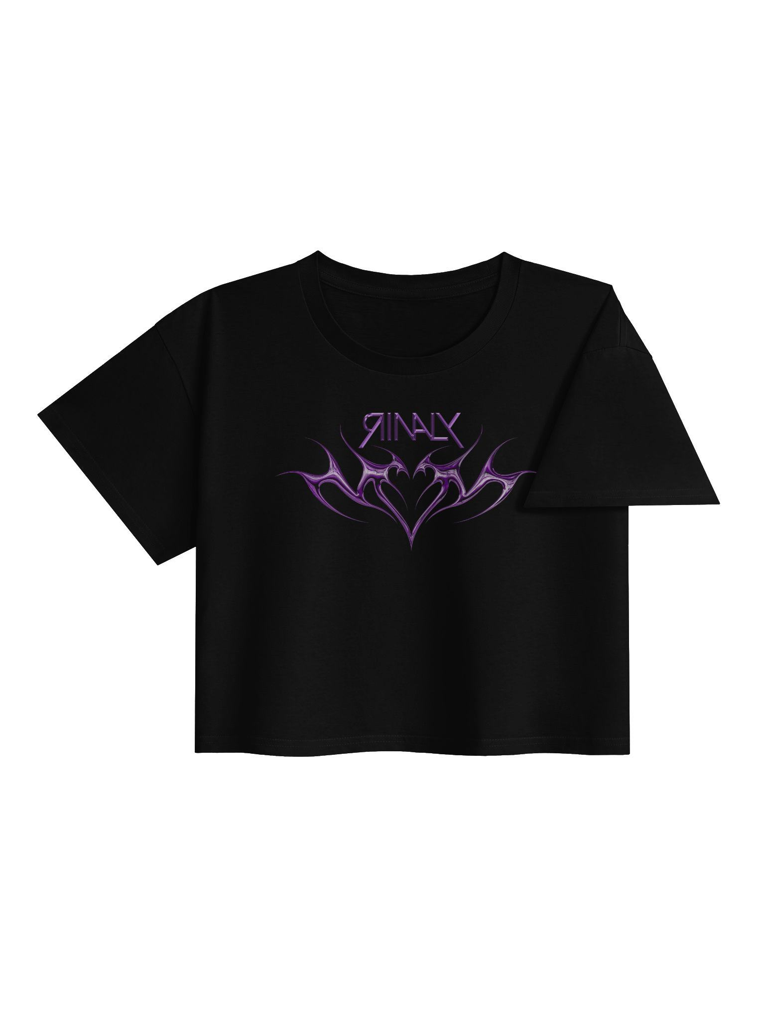 Rinaly - Chrome Purple Heart Crop Tee product image (4)